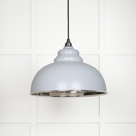 Hammered Nickel Harborne Pendant in Birch | 45472BI - Image 2