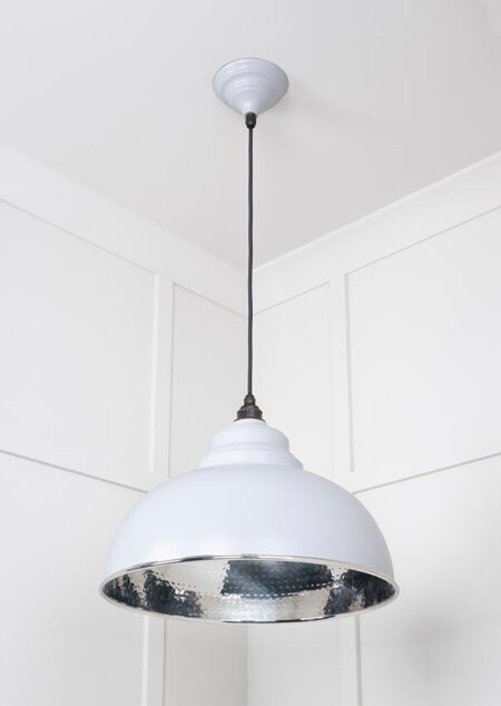 Hammered Nickel Harborne Pendant in Birch | 45472BI - Image 3