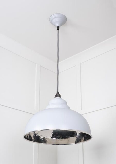Hammered Nickel Harborne Pendant in Birch | 45472BI - Image 4