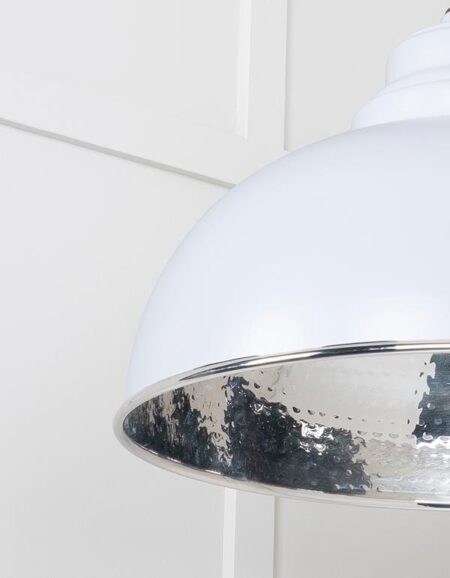 Hammered Nickel Harborne Pendant in Birch | 45472BI - Image 5