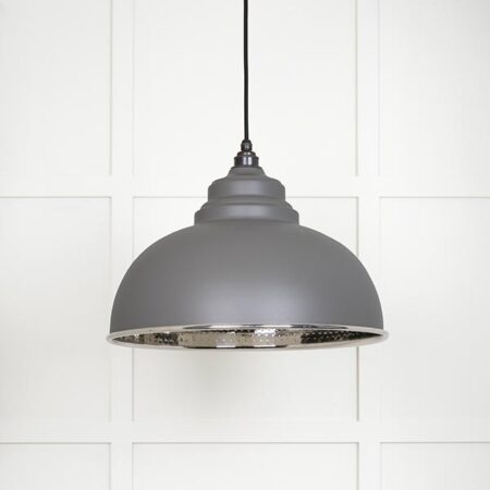 Hammered Nickel Harborne Pendant in Bluff | 45472BL - Image 2
