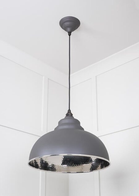 Hammered Nickel Harborne Pendant in Bluff | 45472BL - Image 4