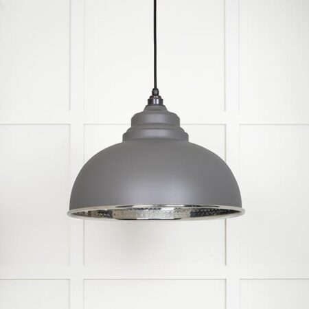 Hammered Nickel Harborne Pendant in Bluff | 45472BL