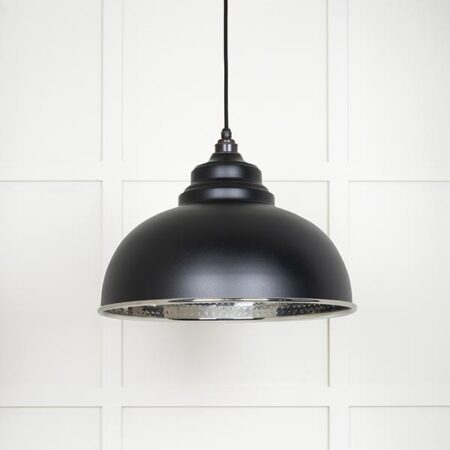 Hammered Nickel Harborne Pendant in Elan Black | 45472EB