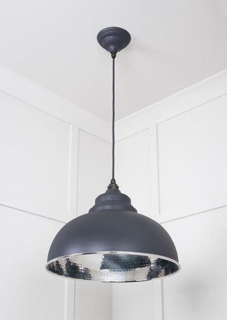 Hammered Nickel Harborne Pendant in Slate | 45472SL - Image 3