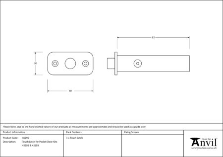 From the Anvil Touch Latch for Pocket Doors Kits 42692 & 42693 - Image 2
