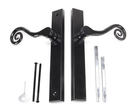 Black Monkeytail Slimline Lever Espag. Latch Set - RH | 46397R - Image 5