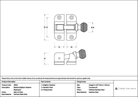 Beehive Brighton Fastener - Image 4