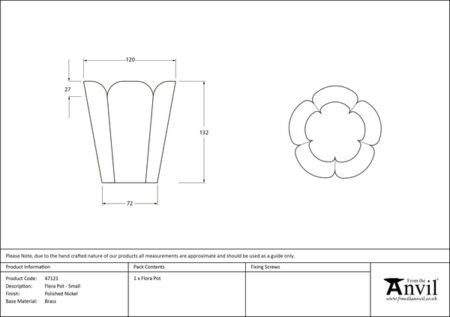 Smooth Nickel Flora Pot - Small | 47121 - Image 4
