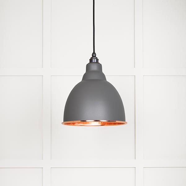 Hammered Copper Brindley Pendant in Bluff | 49500BL
