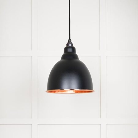 Hammered Copper Brindley Pendant in Elan Black | 49500EB