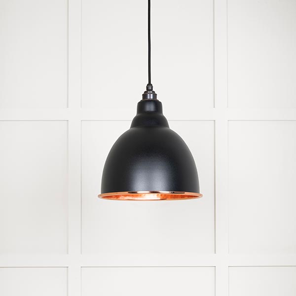 Hammered Copper Brindley Pendant in Elan Black | 49500EB