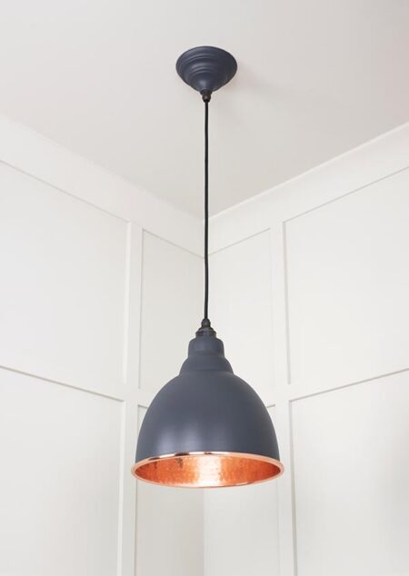 Hammered Copper Brindley Pendant in Slate | 49500SL - Image 3