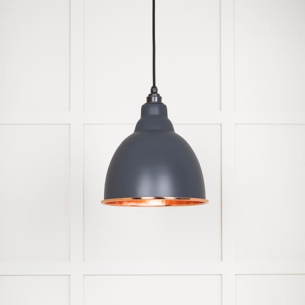 Hammered Copper Brindley Pendant in Slate | 49500SL
