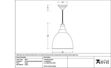 Hammered Copper Brindley Pendant | 49500 - Image 7
