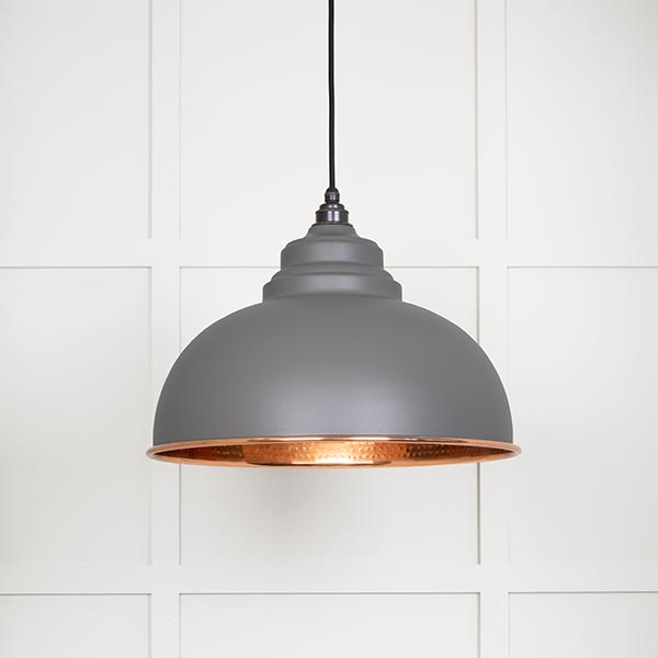 Hammered Copper Harborne Pendant in Bluff | 49501BL