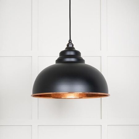 Hammered Copper Harborne Pendant in Elan Black | 49501EB