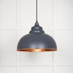 Hammered Copper Harborne Pendant in Slate | 49501SL