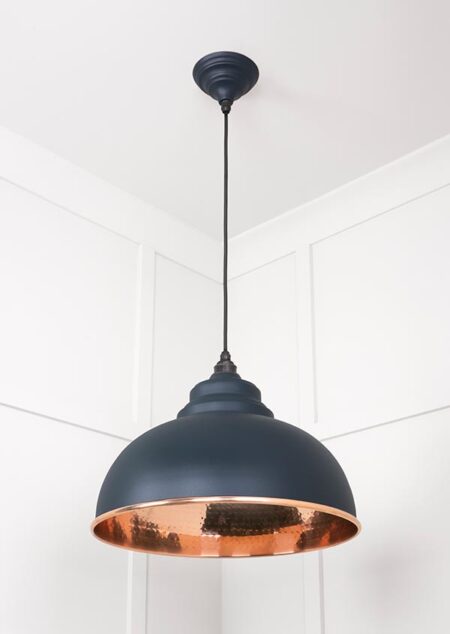 Hammered Copper Harborne Pendant in Soot | 49501SO - Image 4