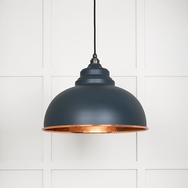 Hammered Copper Harborne Pendant in Soot | 49501SO