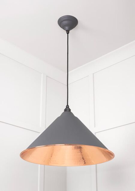 Hammered Copper Hockley Pendant in Bluff | 49503BL - Image 3