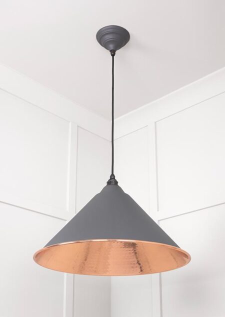 Hammered Copper Hockley Pendant in Bluff | 49503BL - Image 4