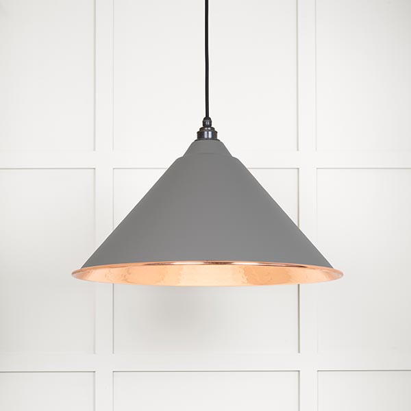 Hammered Copper Hockley Pendant in Bluff | 49503BL