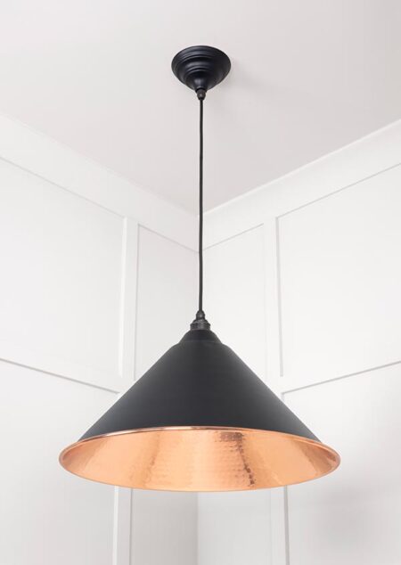 Hammered Copper Hockley Pendant in Elan Black | 49503EB - Image 3