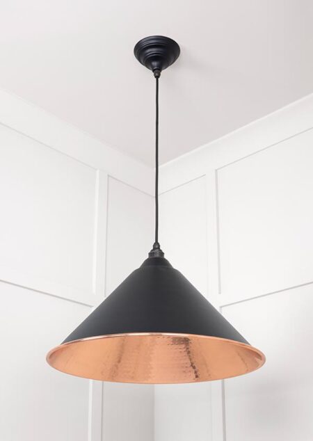 Hammered Copper Hockley Pendant in Elan Black | 49503EB - Image 4