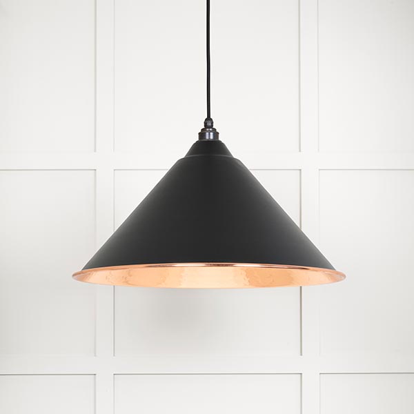 Hammered Copper Hockley Pendant in Elan Black | 49503EB