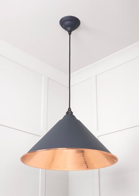 Hammered Copper Hockley Pendant in Slate | 49503SL - Image 3