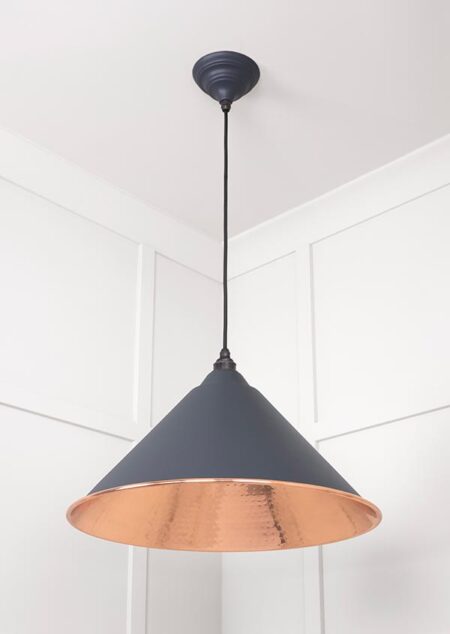 Hammered Copper Hockley Pendant in Slate | 49503SL - Image 4