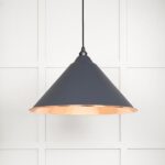 Hammered Copper Hockley Pendant in Slate | 49503SL