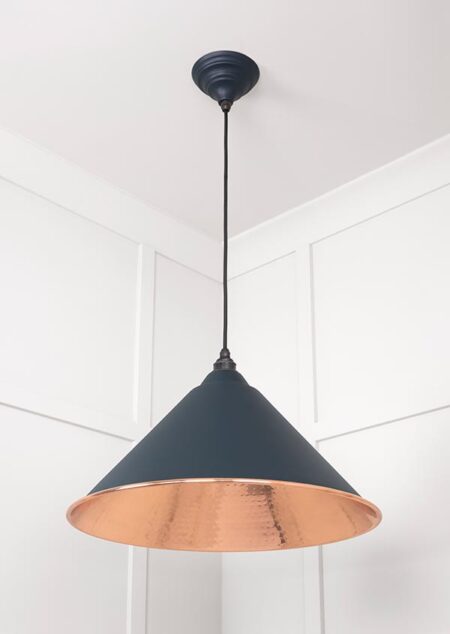 Hammered Copper Hockley Pendant in Soot | 49503SO - Image 4