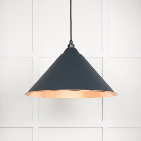 Hammered Copper Hockley Pendant in Soot | 49503SO