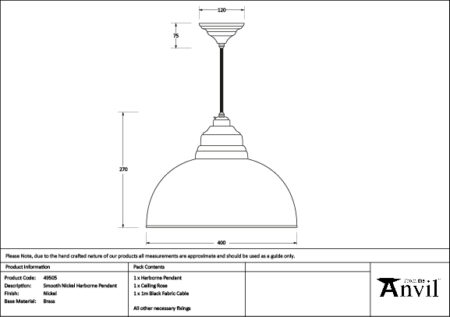 Smooth Nickel Harborne Pendant | 49505 - Image 7