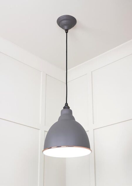 White Gloss Brindley Pendant in Bluff | 49507BL - Image 3