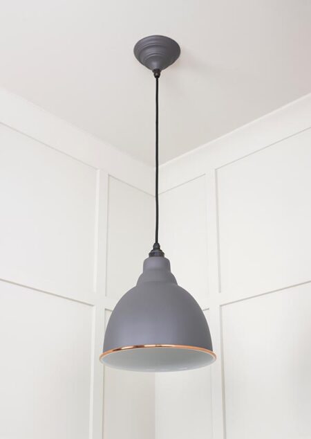 White Gloss Brindley Pendant in Bluff | 49507BL - Image 4