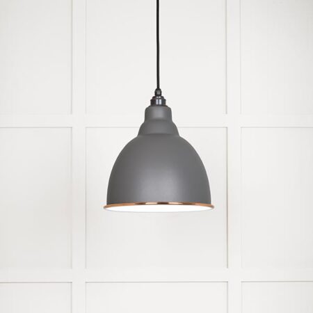 White Gloss Brindley Pendant in Bluff | 49507BL