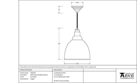 From the Anvil White Gloss Brindley Pendant in Elan Black - Image 7