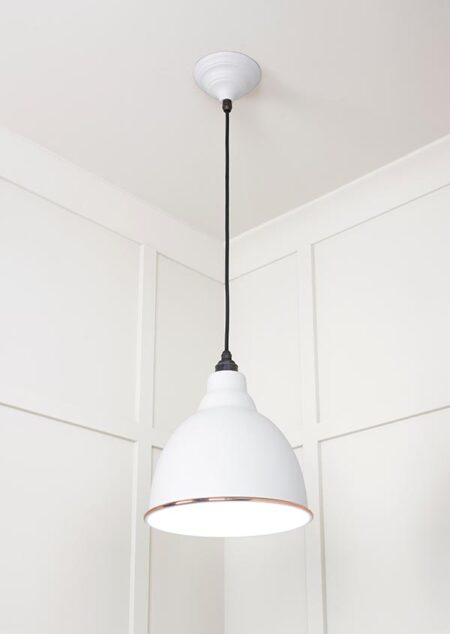 White Gloss Brindley Pendant in Flock | 49507F - Image 3