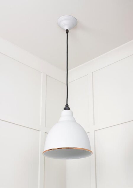 White Gloss Brindley Pendant in Flock | 49507F - Image 4