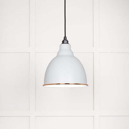White Gloss Brindley Pendant in Flock | 49507F