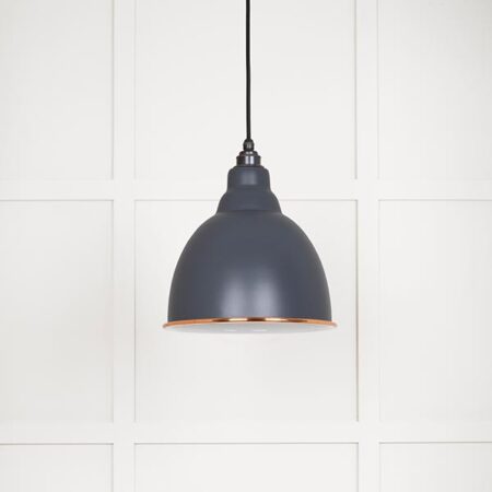 White Gloss Brindley Pendant in Slate | 49507SL - Image 2