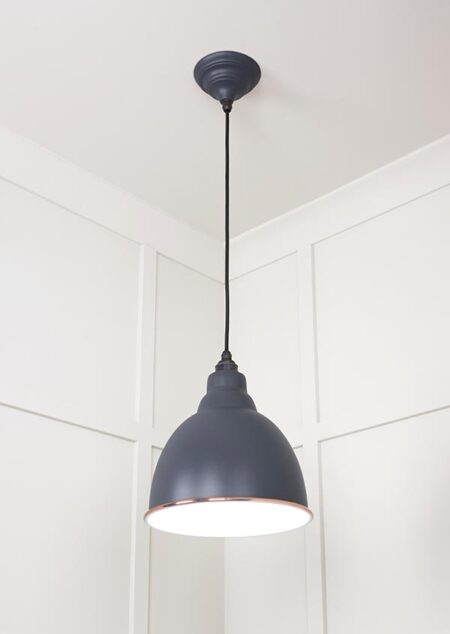 White Gloss Brindley Pendant in Slate | 49507SL - Image 3