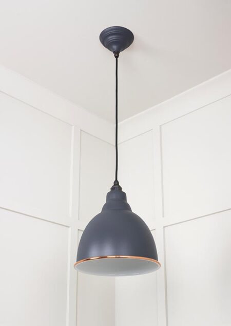 White Gloss Brindley Pendant in Slate | 49507SL - Image 4