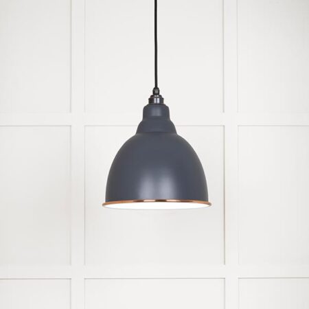 White Gloss Brindley Pendant in Slate | 49507SL