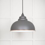 White Gloss Harborne Pendant in Bluff | 49508BL