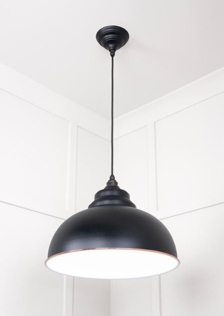 White Gloss Harborne Pendant in Elan Black | 49508EB - Image 3