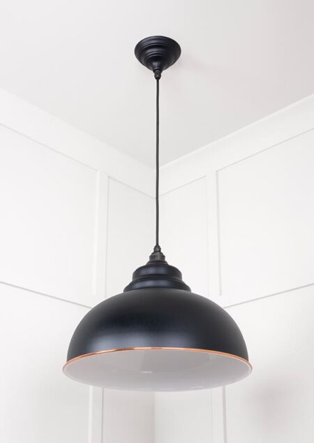 White Gloss Harborne Pendant in Elan Black | 49508EB - Image 4